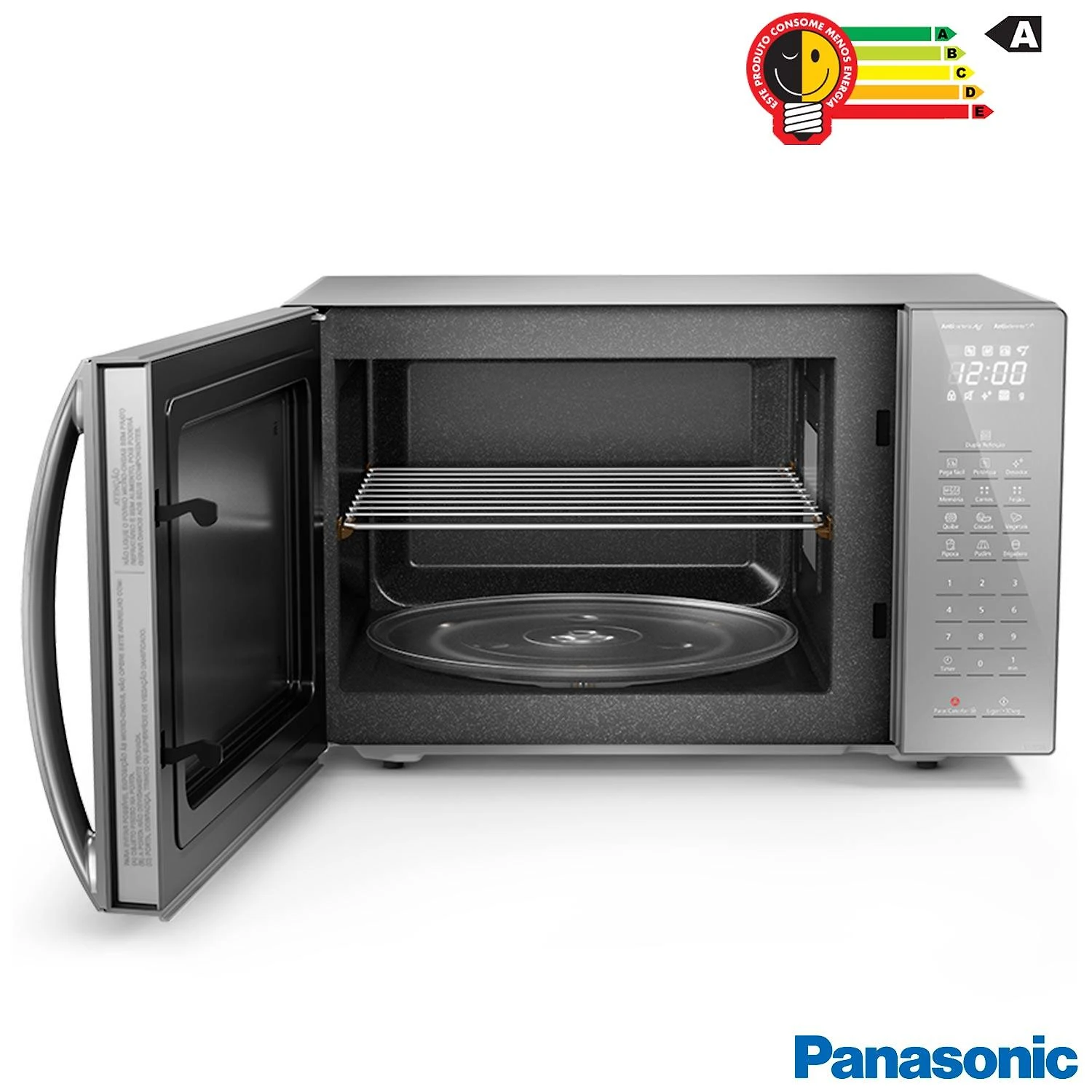 Micro-ondas de Mesa Panasonic com 34 Litros de Capacidade Inox - NN-ST67LSRUN 110