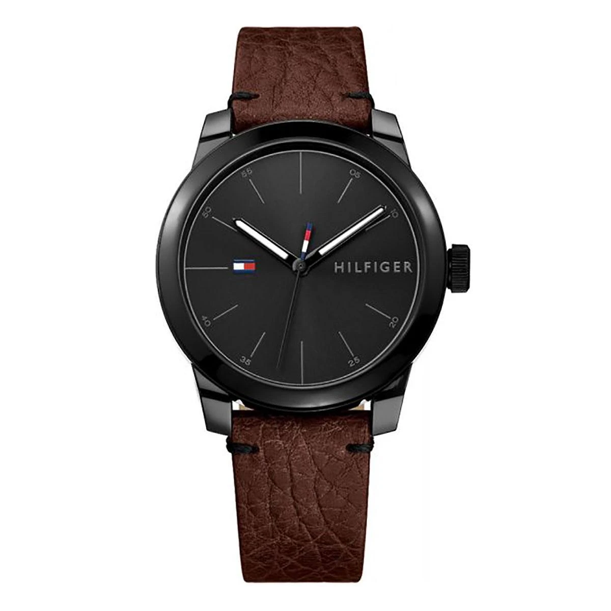 Miniatura Relógio Tommy Hilfiger Preto Couro Marrom 1791383