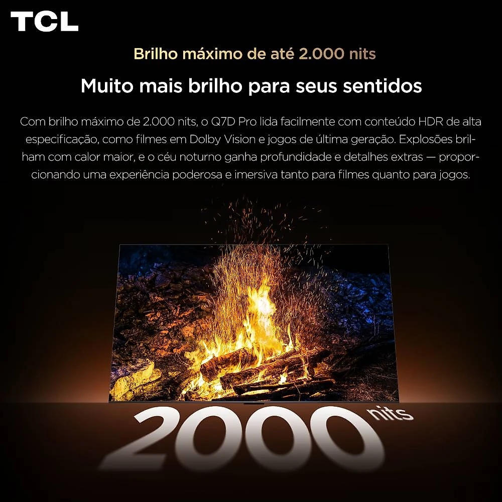 Smart TV TCL 85 Polegadas QLED 4K P8L WiFi Bluetooth Google TV HDR10+ 144 Hz VRR 85P8L