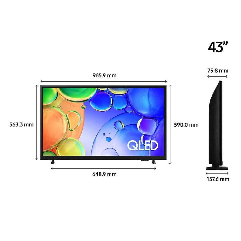 Smart tv 43” full hd samsung qled qn43q5faagxzd tizen hdr quantum dot preta