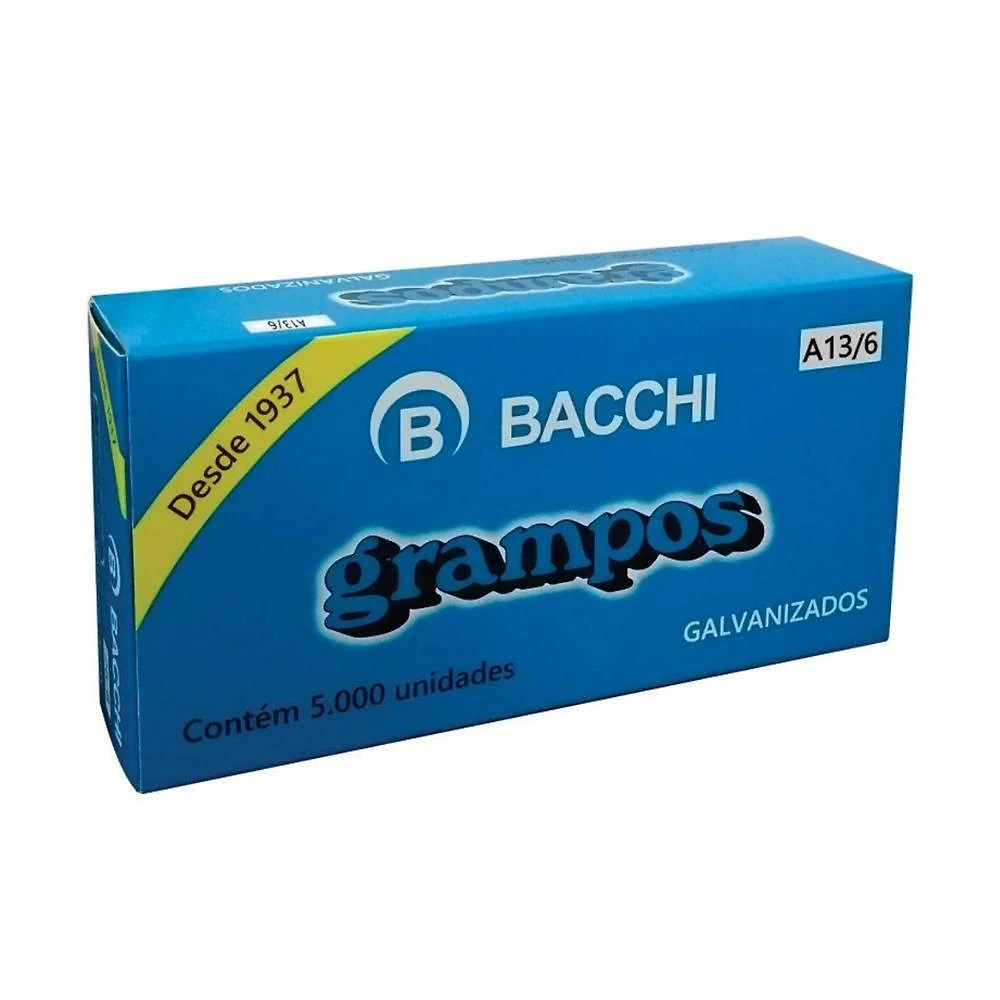 Grampo Bacchi Galvanizado 13-6 Aço Galvanizado 5000 Unidades