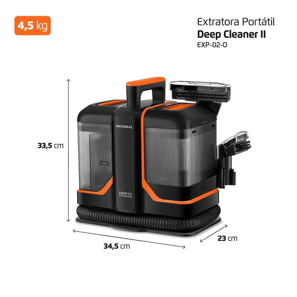 Miniatura Extratora e Higienizadora Portátil Deep Cleaner II Mondial  1800W - EXP-02-O 110
