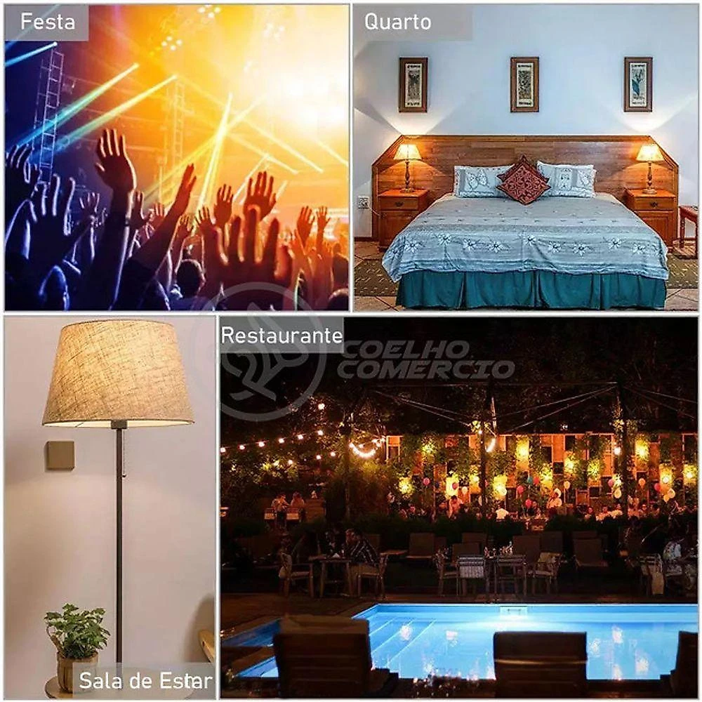 Lâmpada Led 12W E27 Rgb Colorida Com Caixa De Som Bluetooth