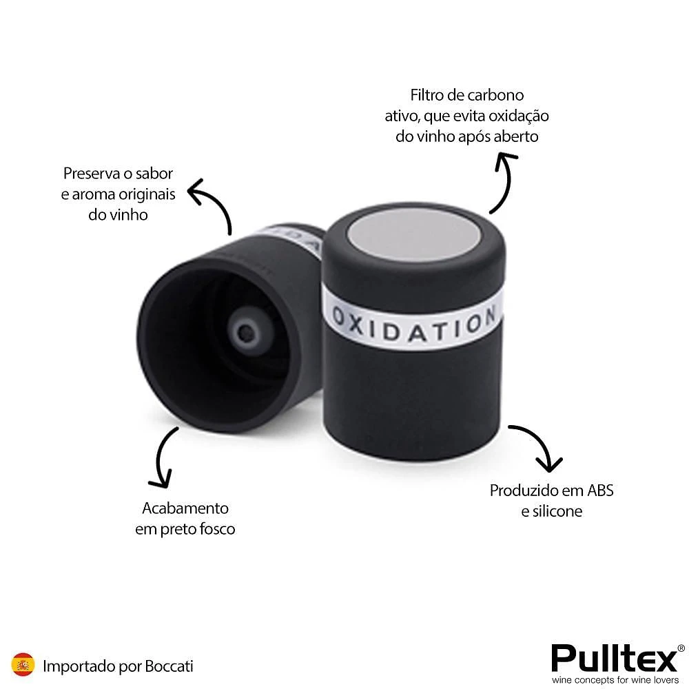 Miniatura Tampa Salva Vinho Rolha Pulltex Marcador Data Filtro Carbono