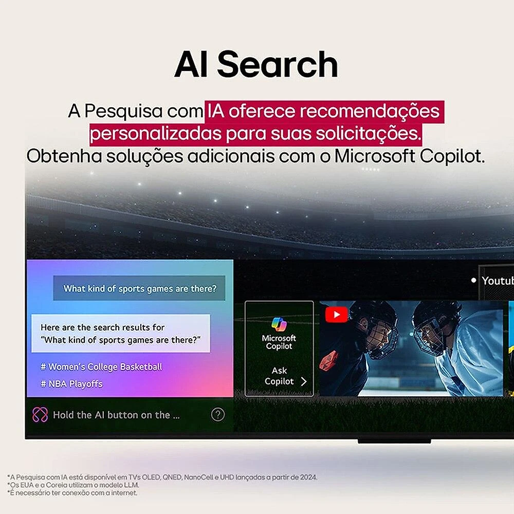 Smart TV LG 60 Polegadas UHD AI 4K UA85 2025