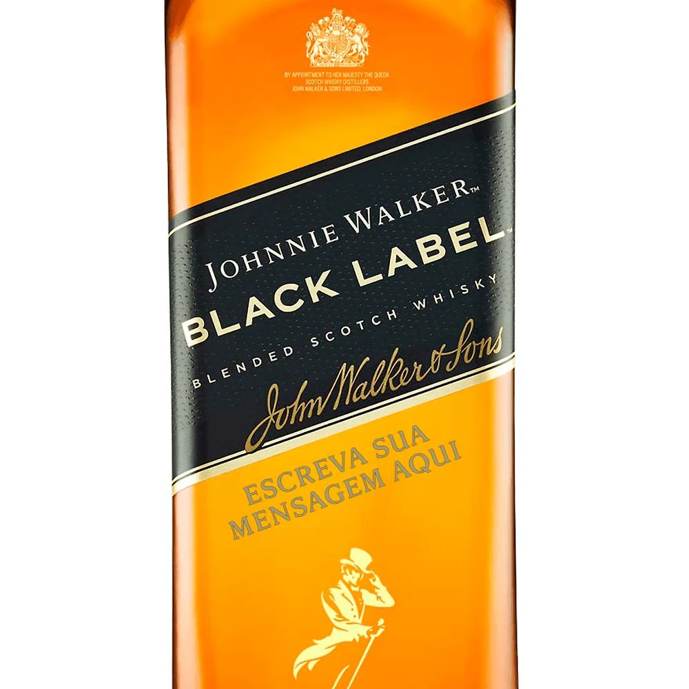 Whisky johnnie walker black label 750ml - rótulo personalizado