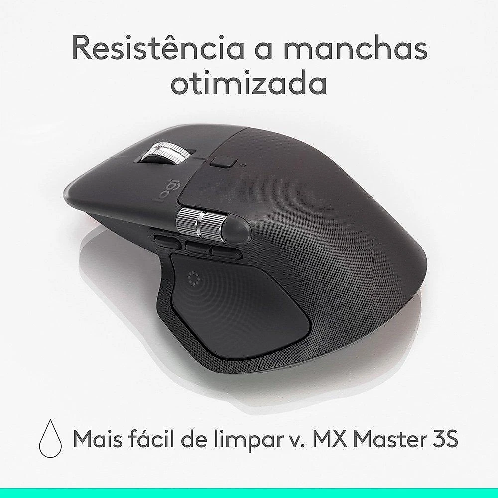 Mouse Sem Fio Logitech MX Master 4, Sensação Tátil do Haptic Feedback, USB-C, Bluetooth, Grafite - 910-007565