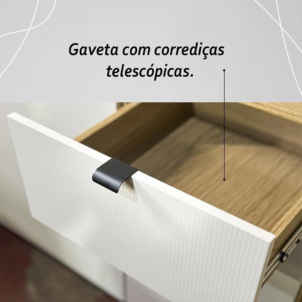 Armário De Cozinha Completa Com Balcão Para Pia Mdf 9 Portas Vert Plus Freijó Soft