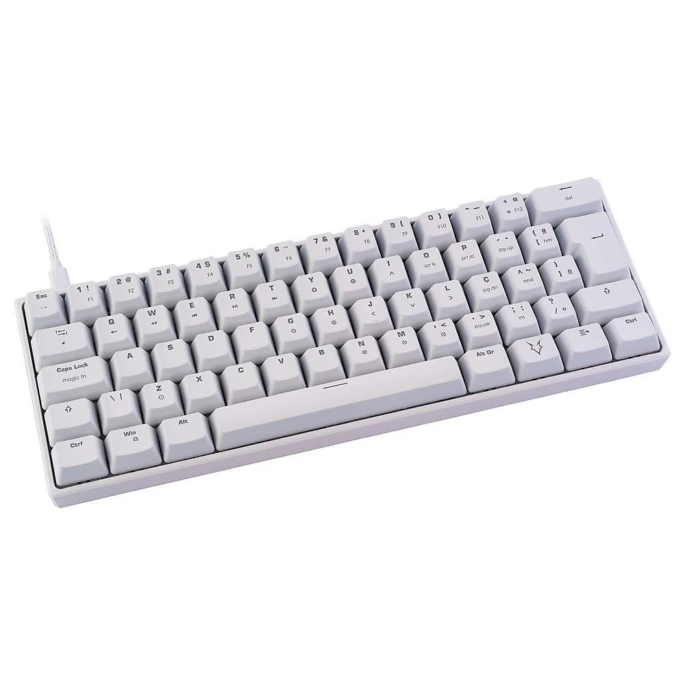 Teclado Mecânico Gamer Husky Blizzard, 60%, RGB, Switch Gateron Brown, ABNT2, Branco - HTG001BRMA