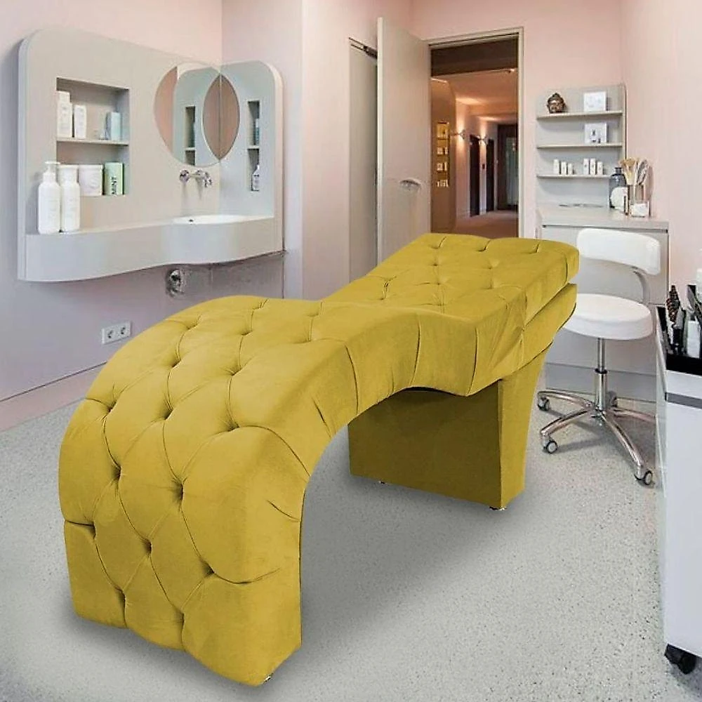 Maca Estética Estofada Reclinável Ergonômica Suede Eliana Cor:amarelo