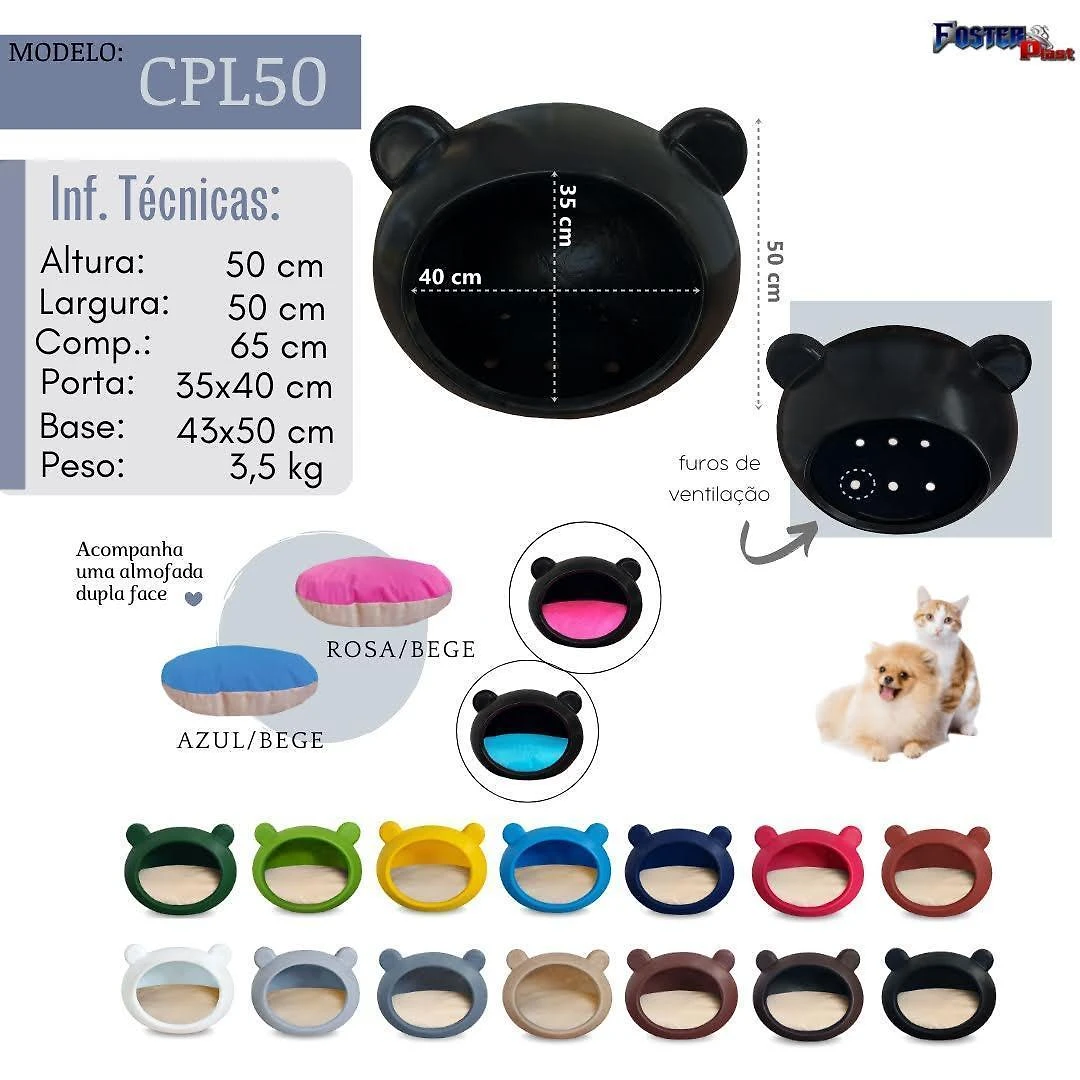 Miniatura Casa Cama Toca Pet Cachorro E Gato Com Almofada Dupla Face M