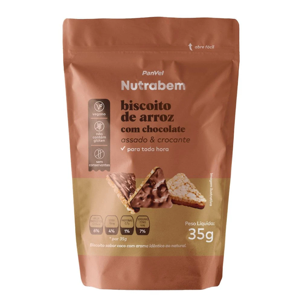 Biscoito De Arroz Com Chocolate Panvel Nutrabem 35g