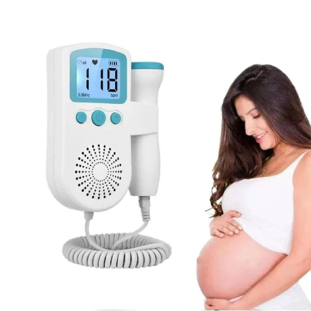 Monitor Fetal Doppler Portátil Yeet Aparelho para Ouvir Coracao do Bebe Ultrassom Verde
