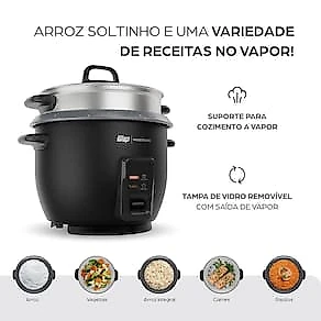 Panela Elétrica de Arroz Wap WRC1000 5 Xícaras – Preto/Cinza 110V