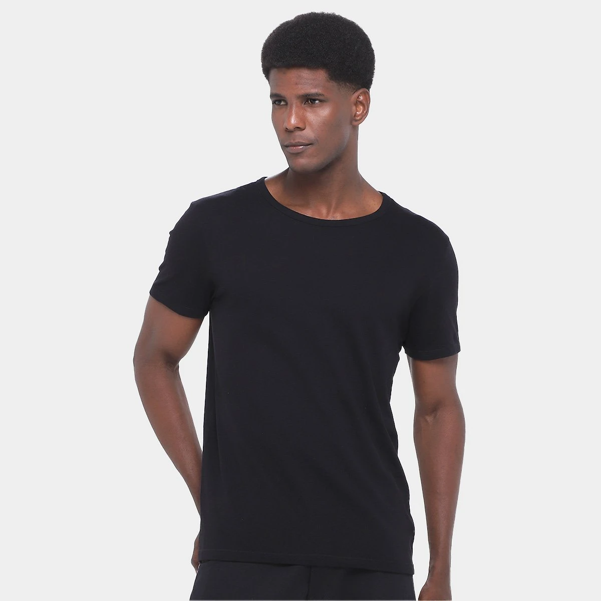 Miniatura Kit Camiseta Hering C/ 3 Peças Masculina Azul Turquesa+Preto - G