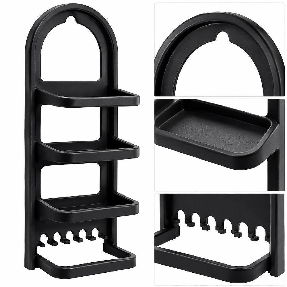 Porta Shampoo Prateleira Nitron Organizador de Parede com Gancho Preto Yeet