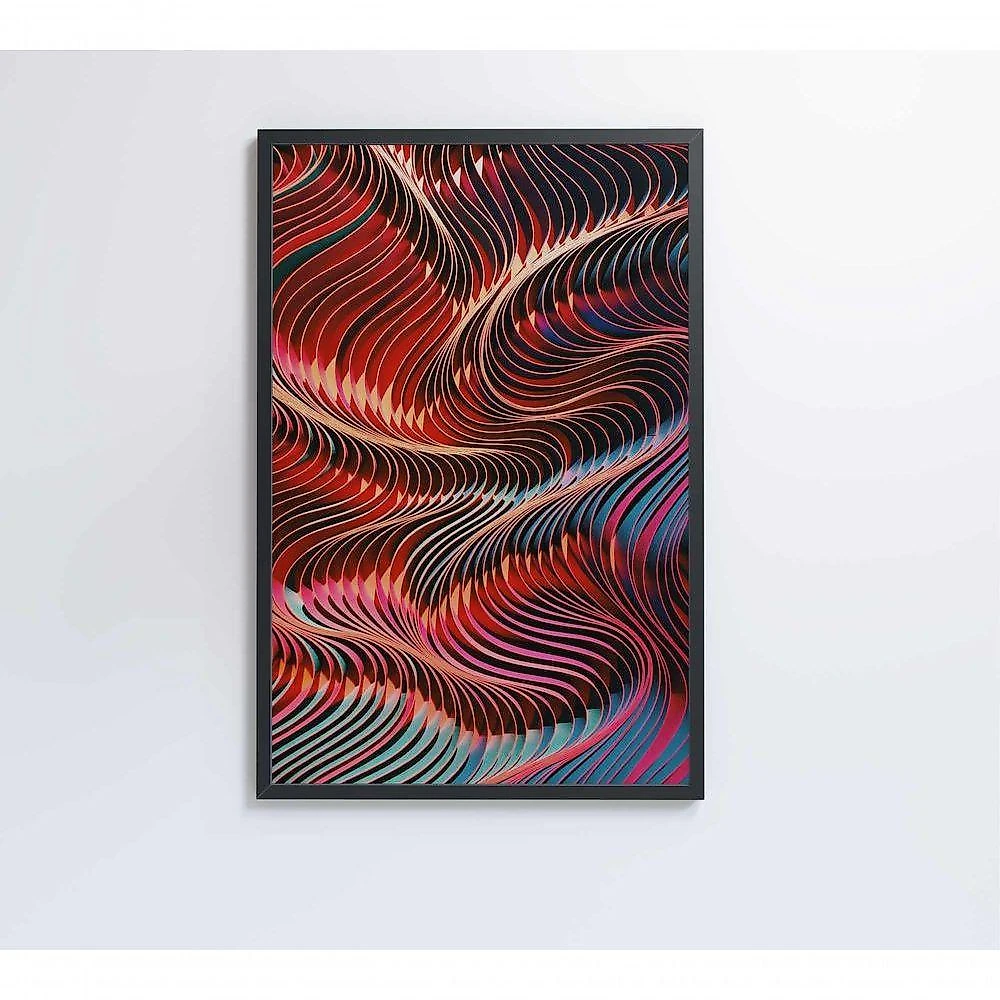 Quadro Abstrato Ondulações 60x90 Cm Vidro Impresso
