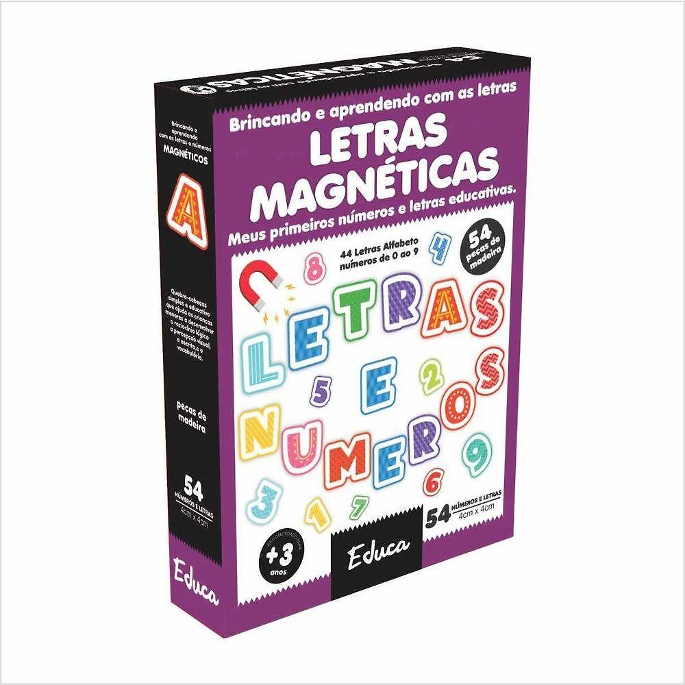 Letras Magnéticas Brincando e Aprendendo Alfabetização e Números com Pintura Atóxica 54PÇS