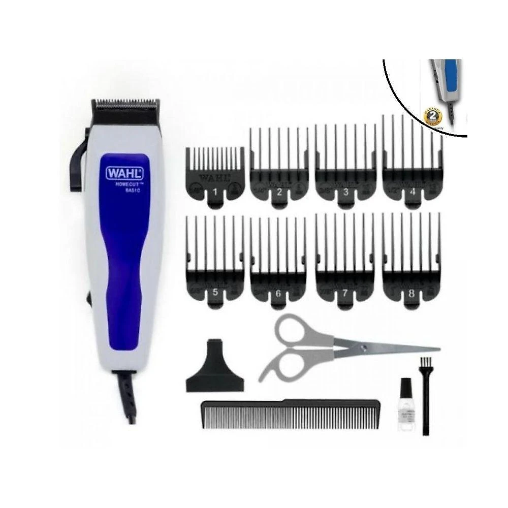 Máquina de Corte Home Cut Corte e Acabamento Lâminas de Aço Carbono Cinza e Azul Wahl
