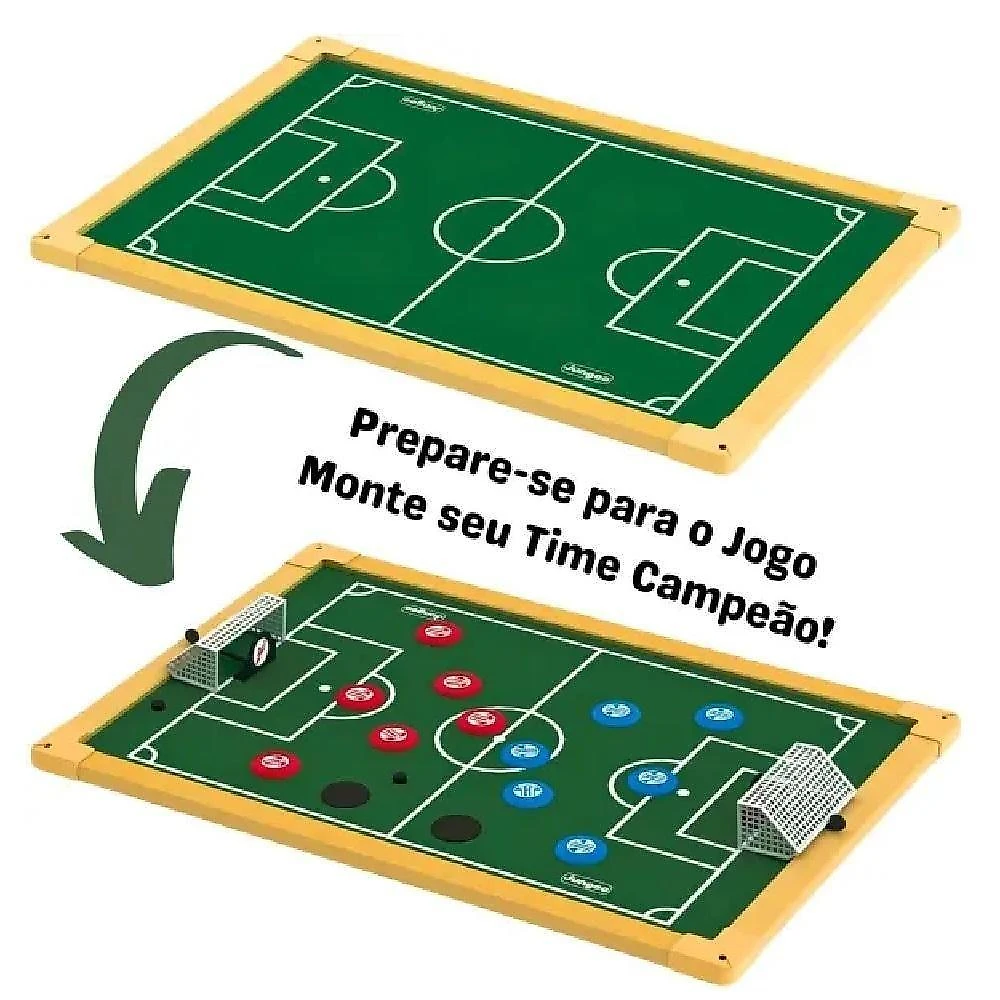 Campo de Futebol de Botao 40x60cm Tabuleiro Society Educativo MDF Quadro Verde Jogo Divertido