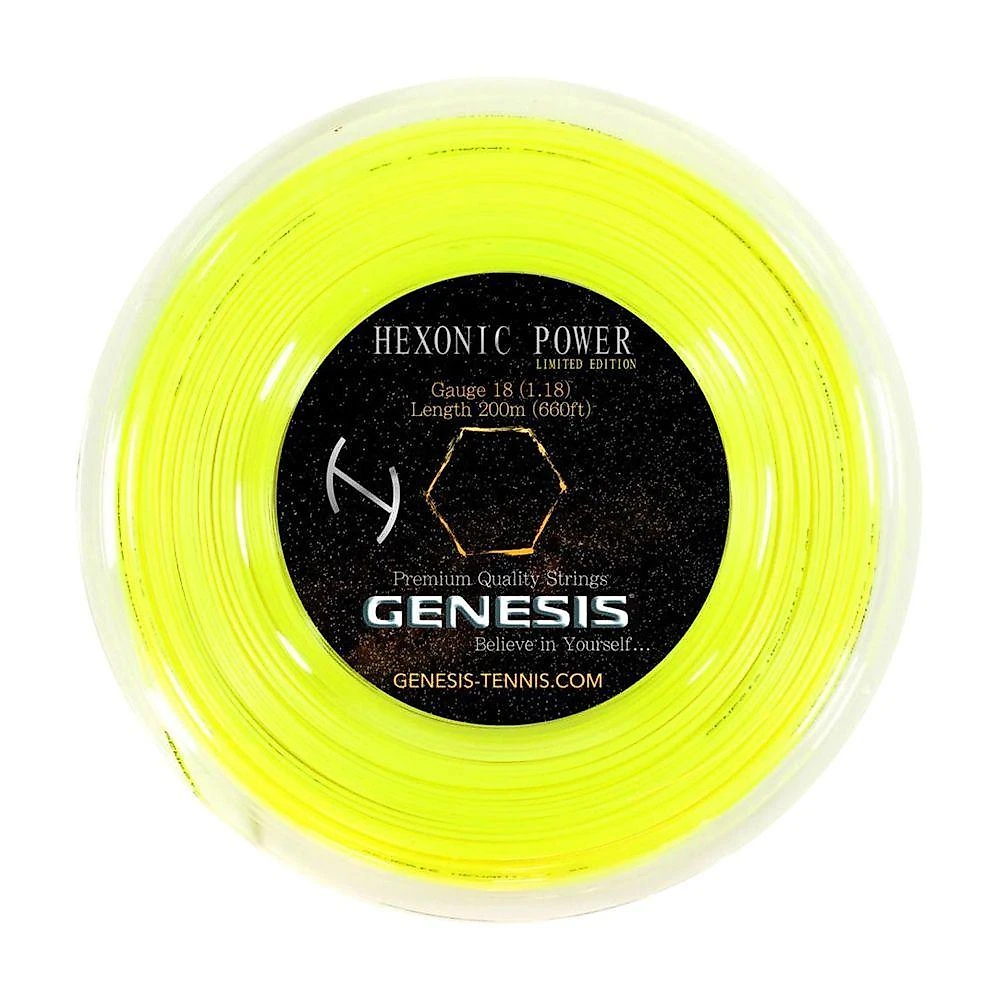 Corda de Tênis Hexonic Power 1,18MM Hexagonal Amarela Gênesis