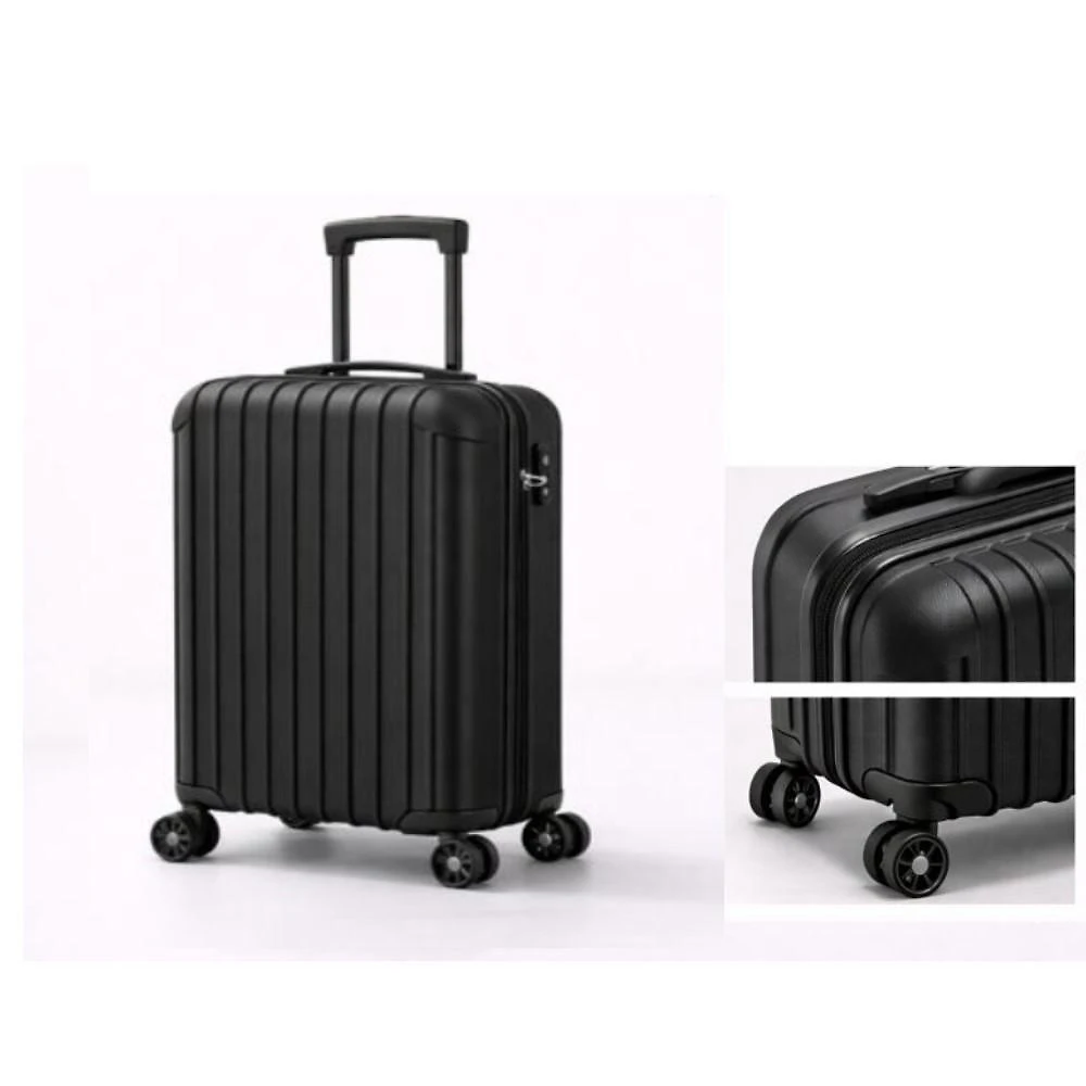 Mala de Viagem de Bordo Pequena Abs com Rodas Giro 360 Zíper Preto Yeet