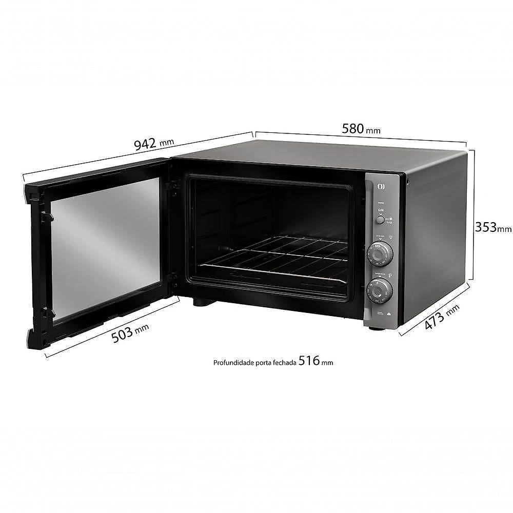 Forno De Bancada Mueller Com Grill Espelhado 50L MFB50F 110V