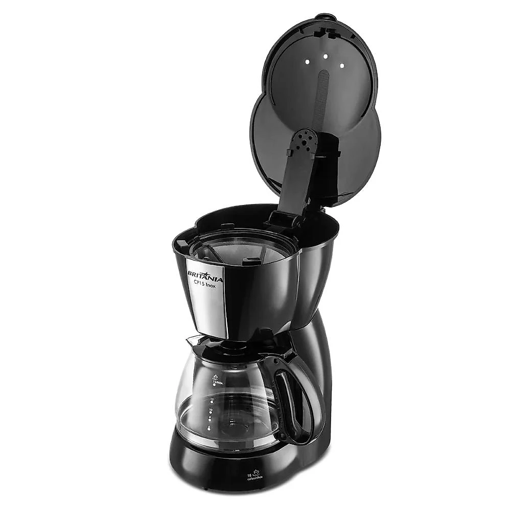 Cafeteira cp15 inox britânia com capacidade 600ml e colher dosadora 220v