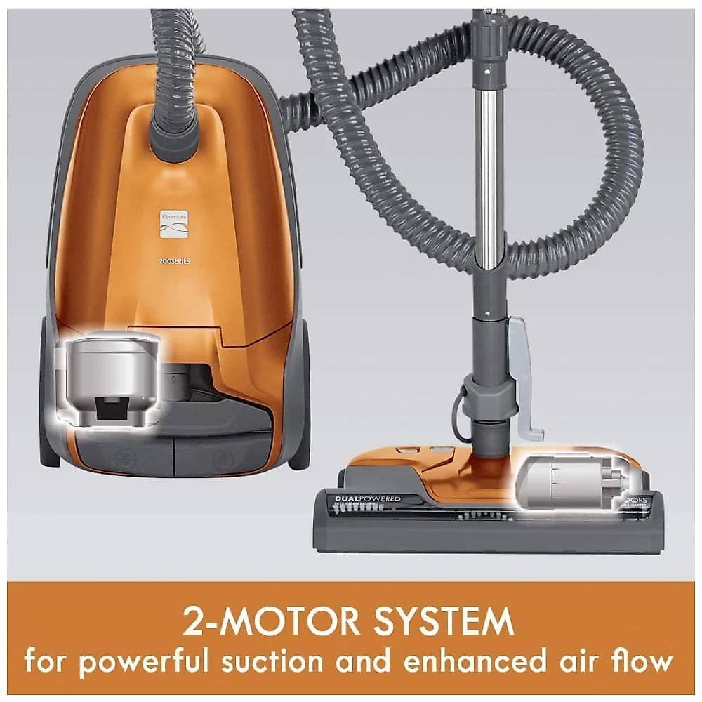 Aspirador de Pó com 2 Motores e e Filtro HEPA, 110V Kenmore 81214 200, Laranja