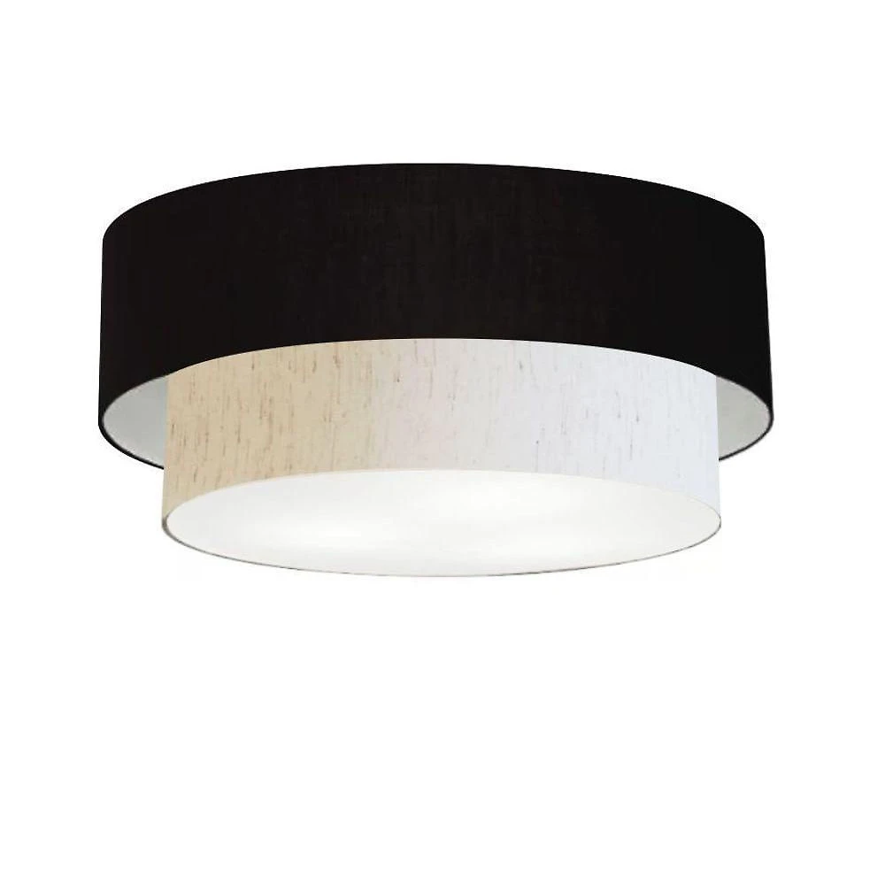 Plafon Para Banheiro Cilíndrico Sb-3024 Cúpula Cor Preto Linho Bege