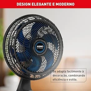Ventilador de Mesa Arno Air Force VA46 40cm 140W 6 Pás 3 Velocidades Preto 110V