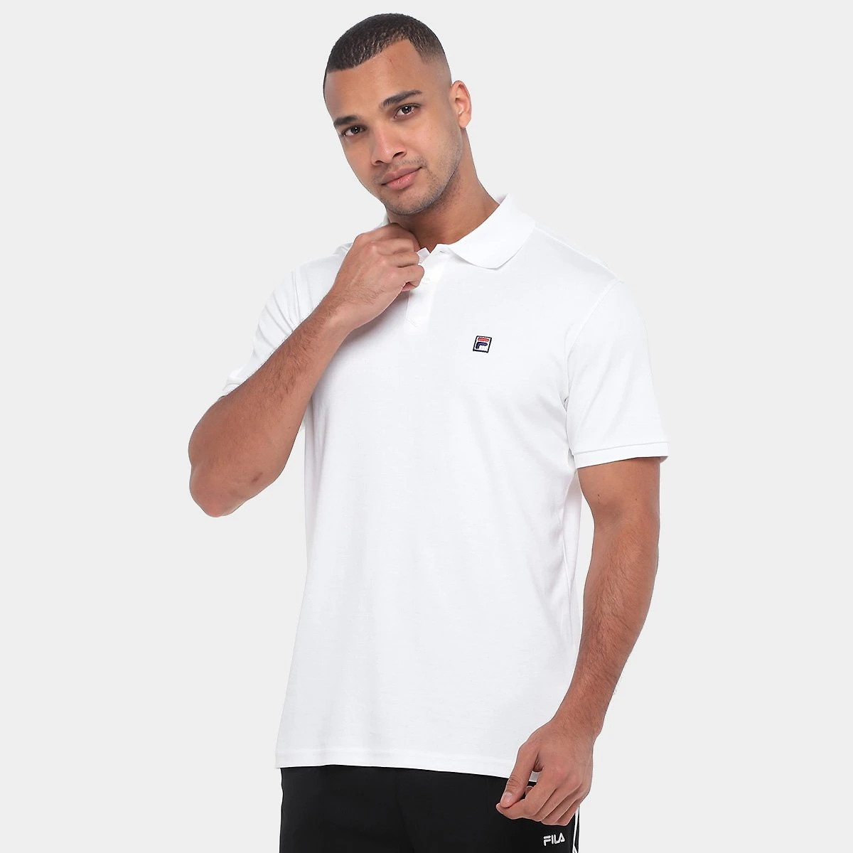 Miniatura Camisa Polo Fila Italian Fit Pima Masculina Off White - G