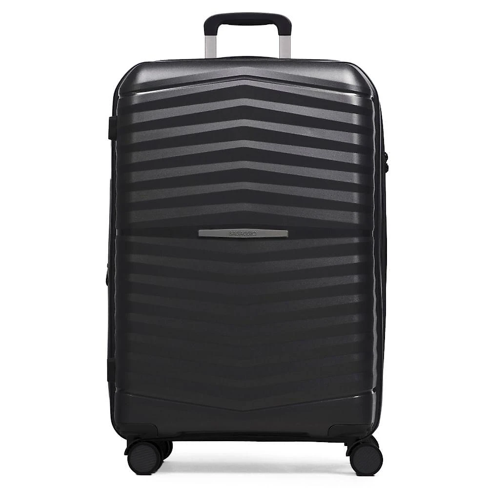 Mala de viagem grande 32 kg polipropileno 4 rodas hong kong preta g