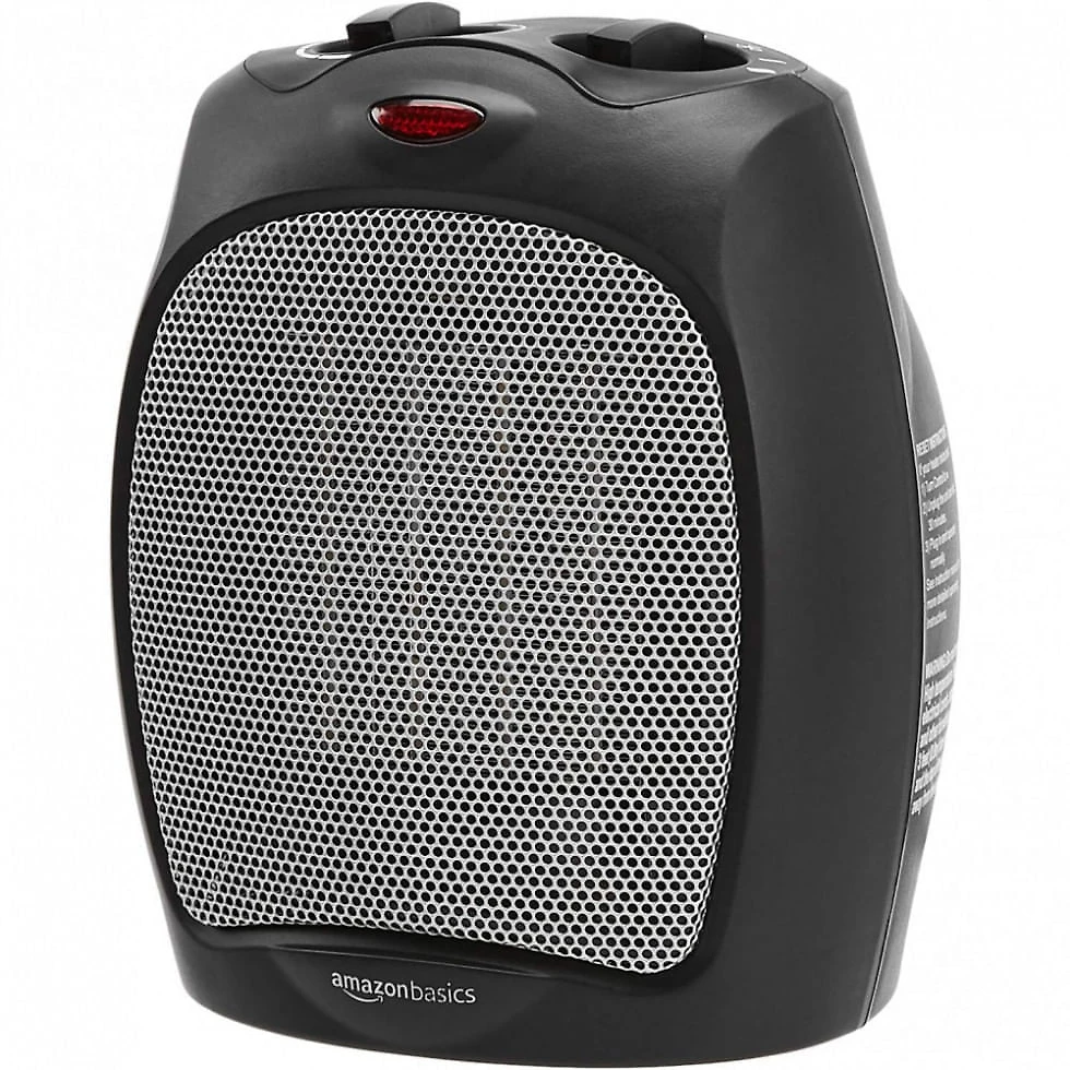 Aquecedor Elétrico Portátil de Cerâmica com termostato, 1500W 110V, Preto