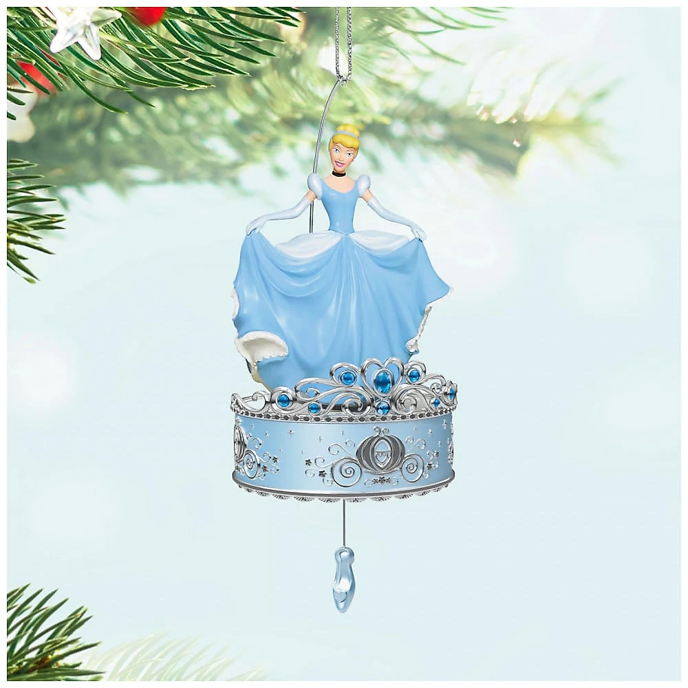 Enfeite de Natal Hallmark Keepsake Cinderela Rodopiando no Baile, Plástico, Azul, 13x8x8 cm