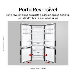 Geladeira LG Frost Free Inverse 451L Conectividade Inteligente Inox Look 110V