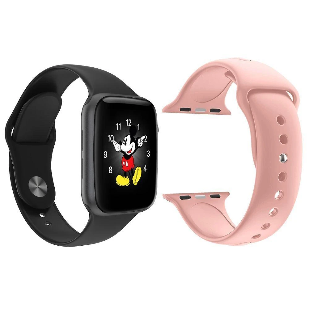 Kit 1 Smartwatch Ld5 Rosa + 1 Pulseira Extra Silicone Rosa
