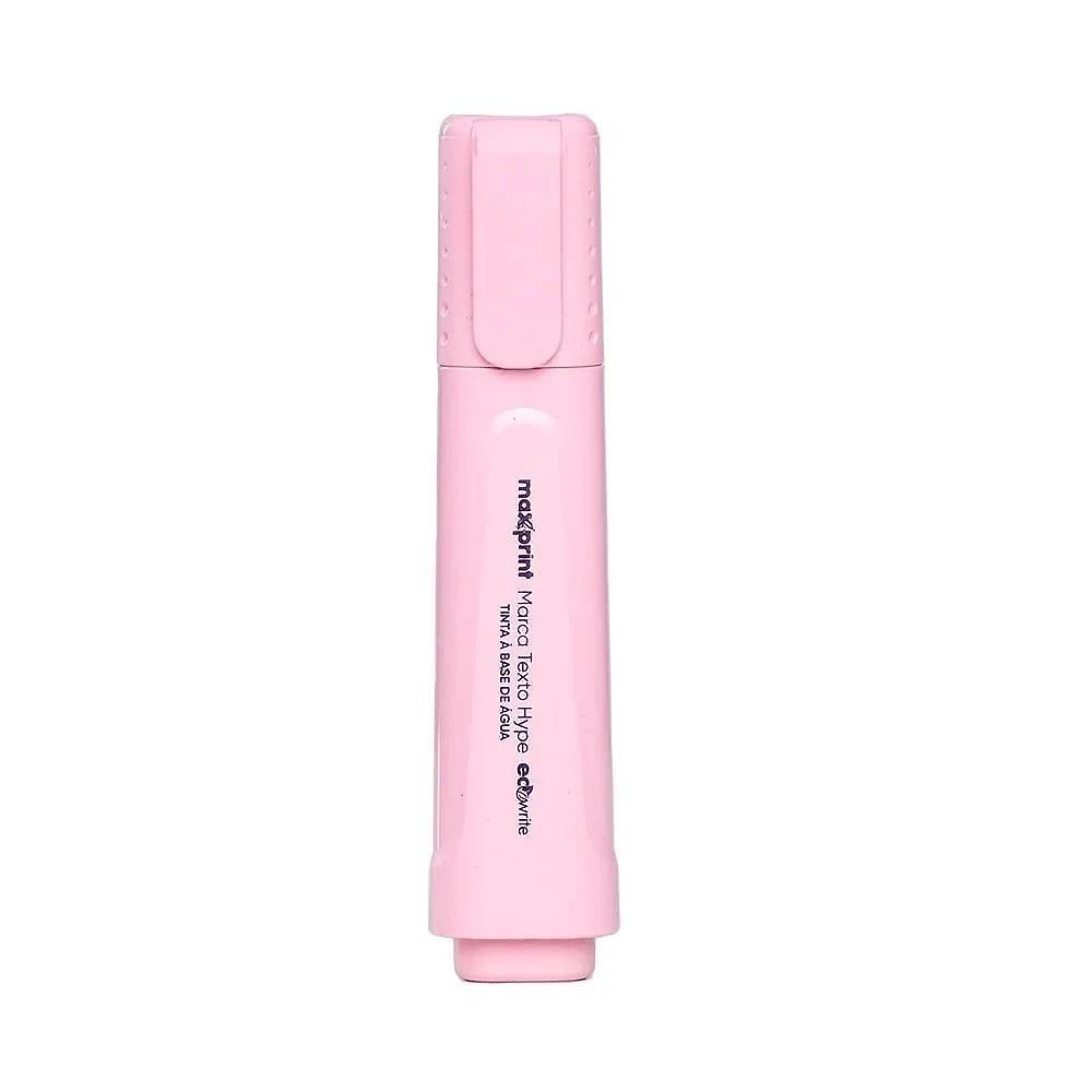 Caneta marca-texto Maxprint Ecowrite Hype com Ponta Chanfrada 5,0MM e Tinta à Base de Água Rosa