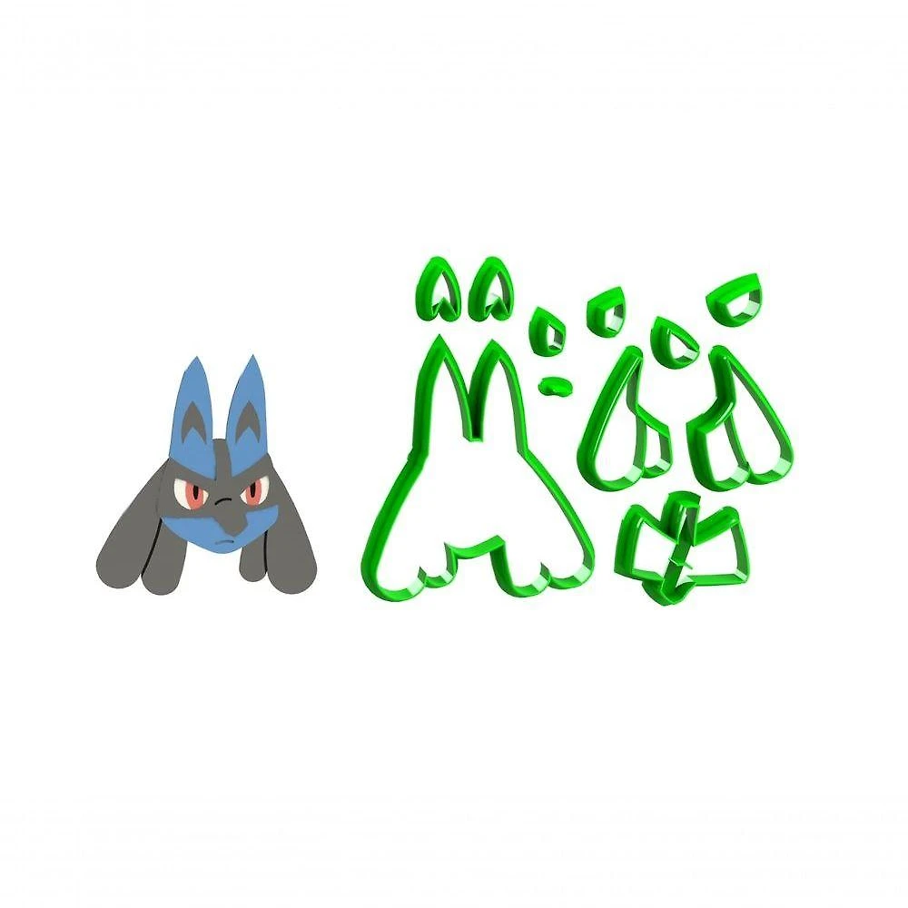 Cortador Lucario Modular Plástico PLA 6CM Transparente HB Formas e Cortadores