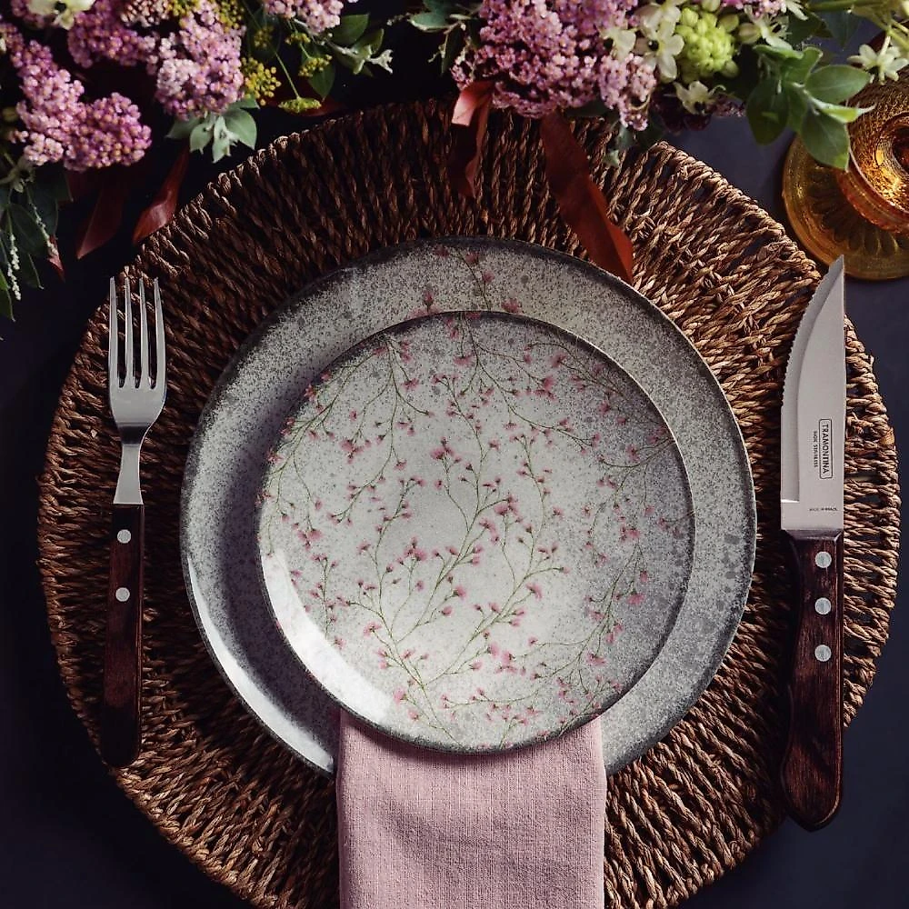 Jogo De Jantar Floralis Porcelana 40 Peças Tramontina
