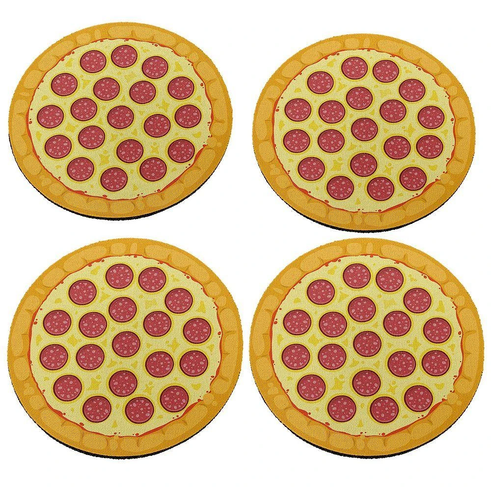 Jogo De Porta Copos Pizza Peperoni - 4 Peças