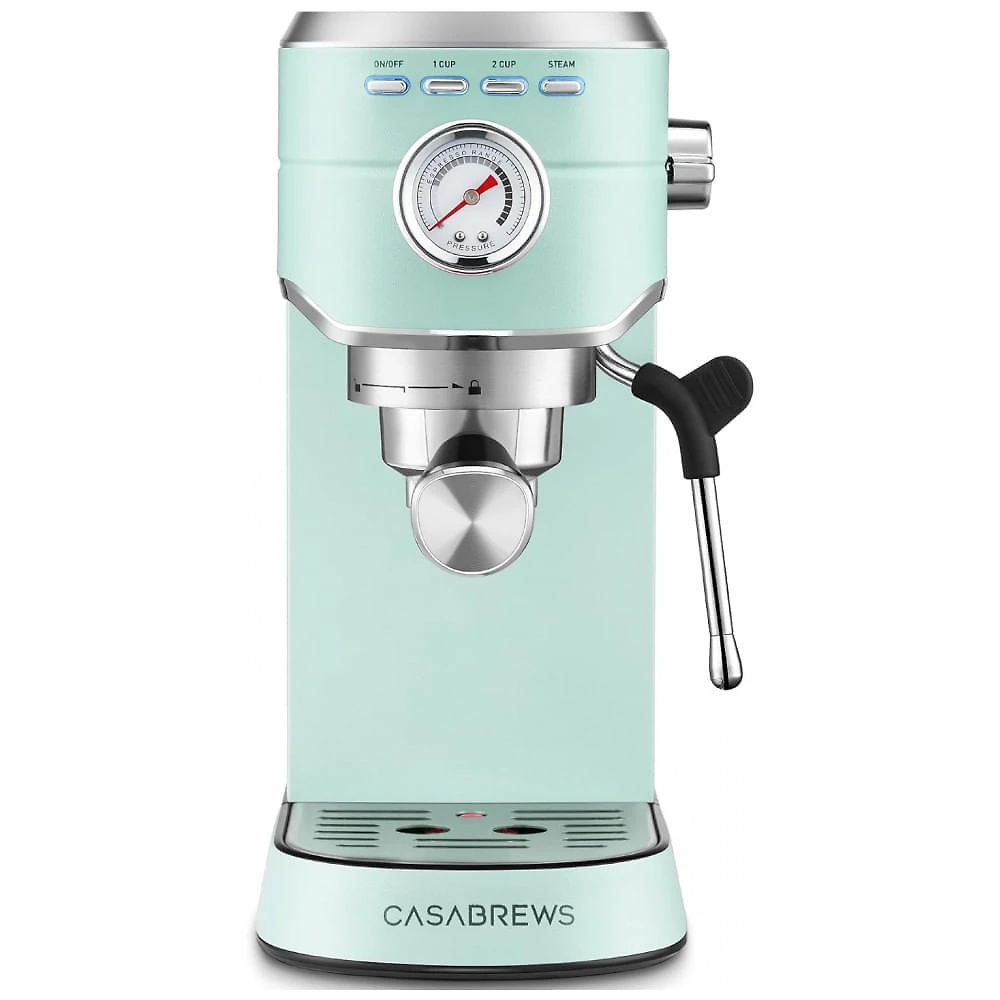 Máquina de Café Expresso CASABREWS CM5418 20 Bar, Cappuccino com Vaporizador de Leite, Aço Inoxidável, 1350W, Verde Pastel, 3,4 litros