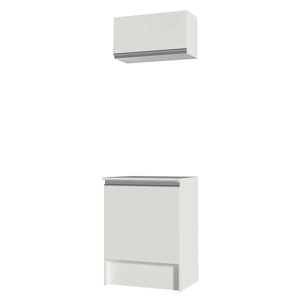 Kit Área de Serviço Madesa Topazio 60 cm com Armário e Balcão Branco