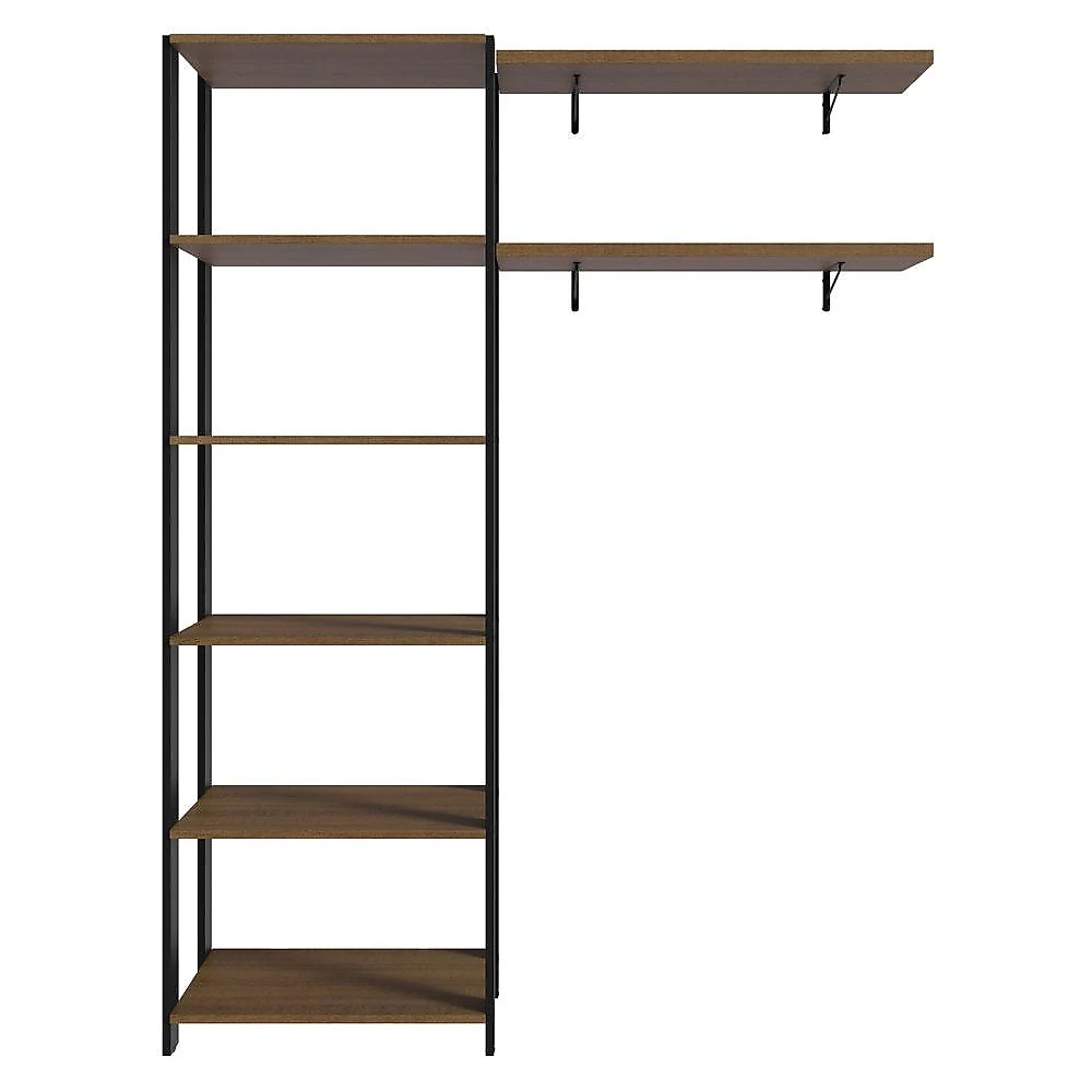 Estante Multiuso + Prateleiras para Lavanderia 139cm Rustic/Preto Madesa Rustic/Preto