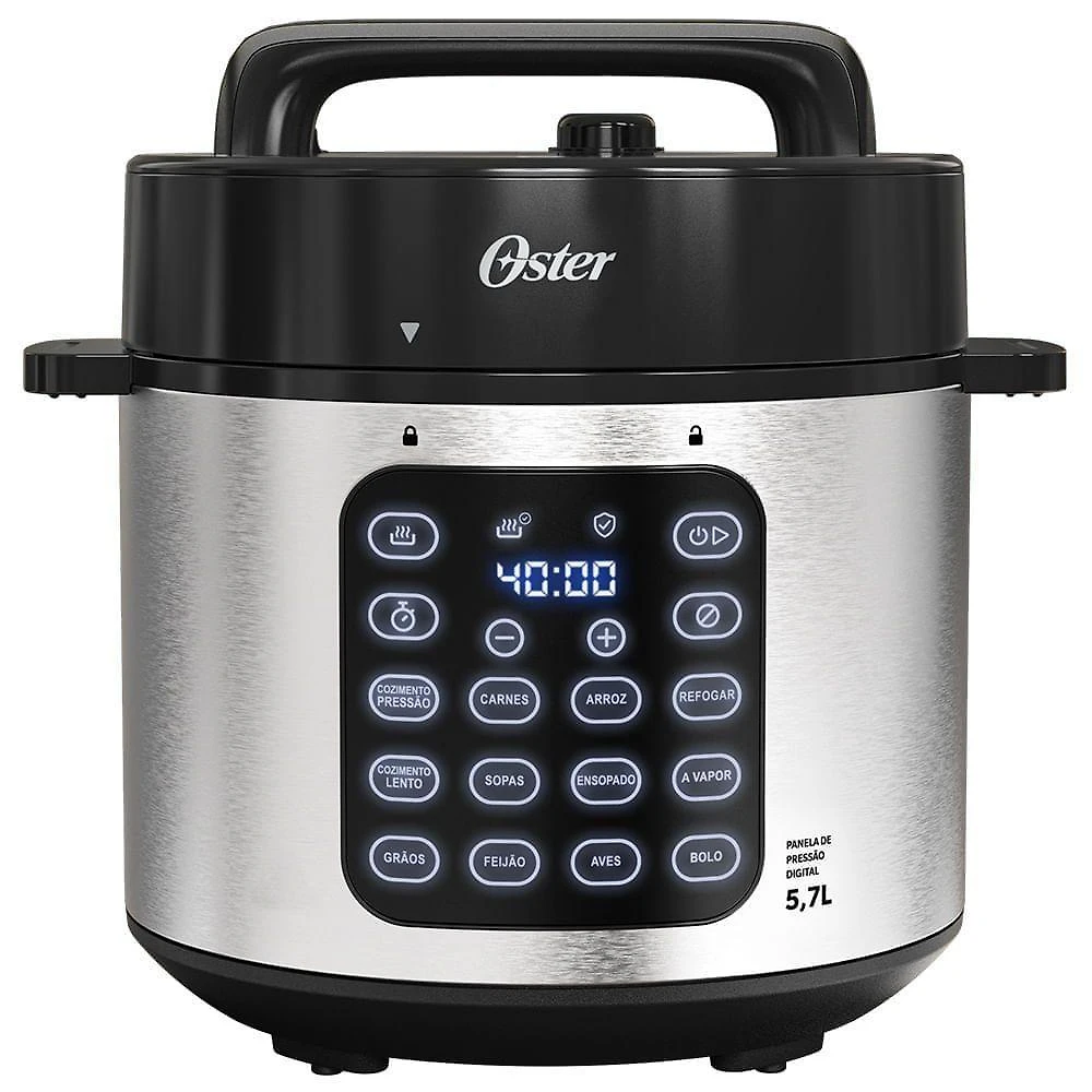 Panela de pressão elétrica digital oster opan930-127 5,7l com painel touch 110v