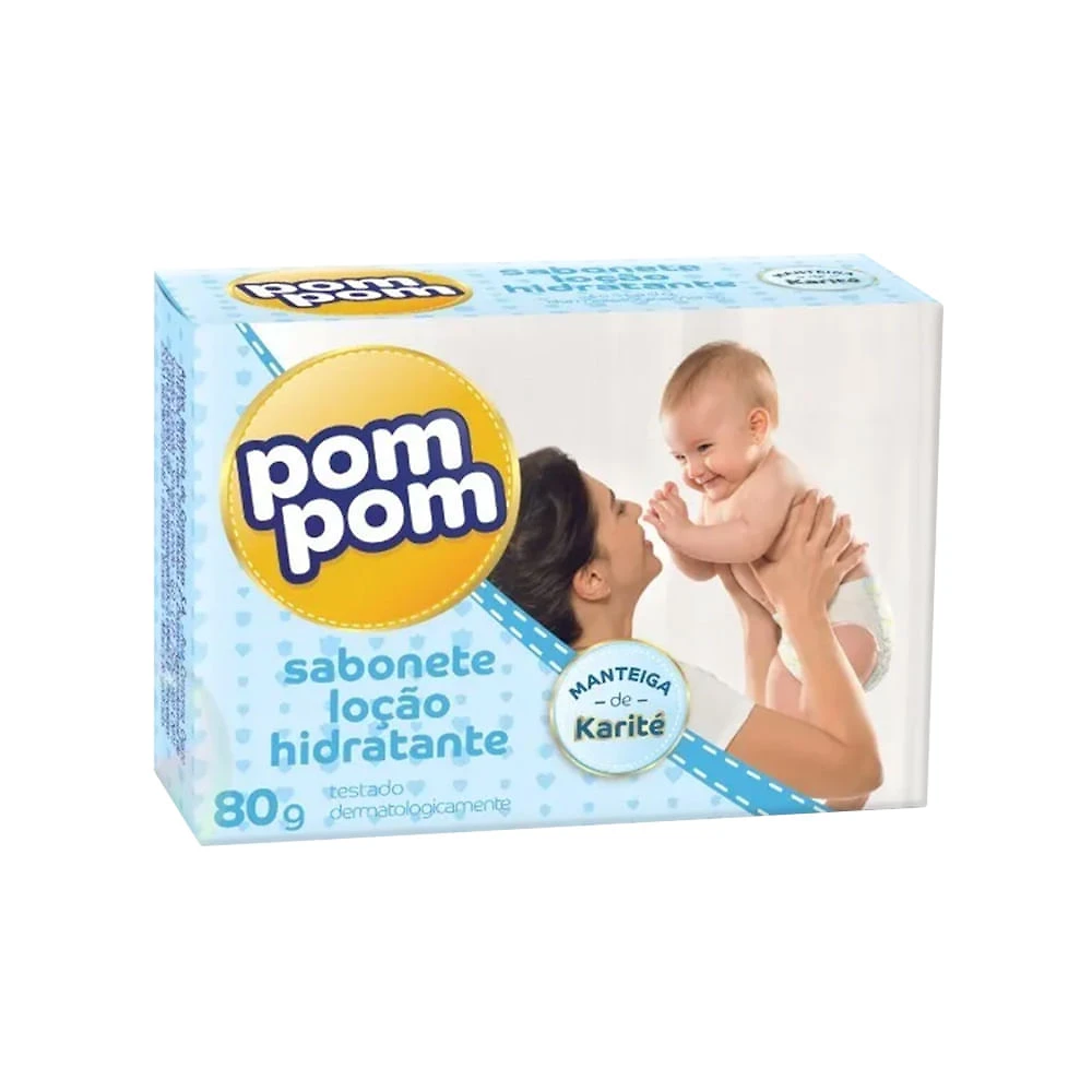 Sabonete em Barra Infantil Pom Pom Loção Hidratante 80g