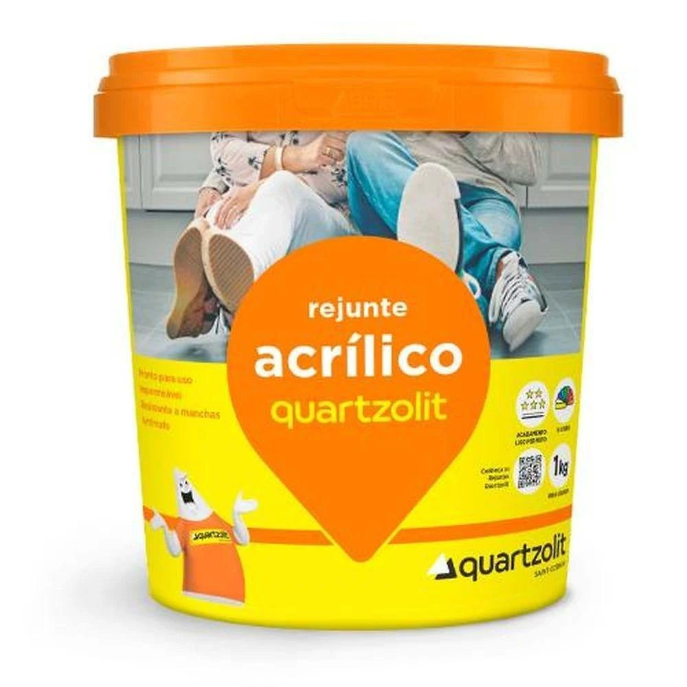 Rejunte Acrílico Corda 1KG Impermeável Resistente a Manchas Antimofo Quartzolit