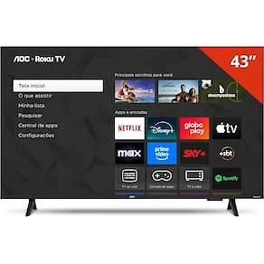 Smart TV 43” AOC 43S5155/78G Full HD LED Wi-Fi Roku TV Dolby Audio