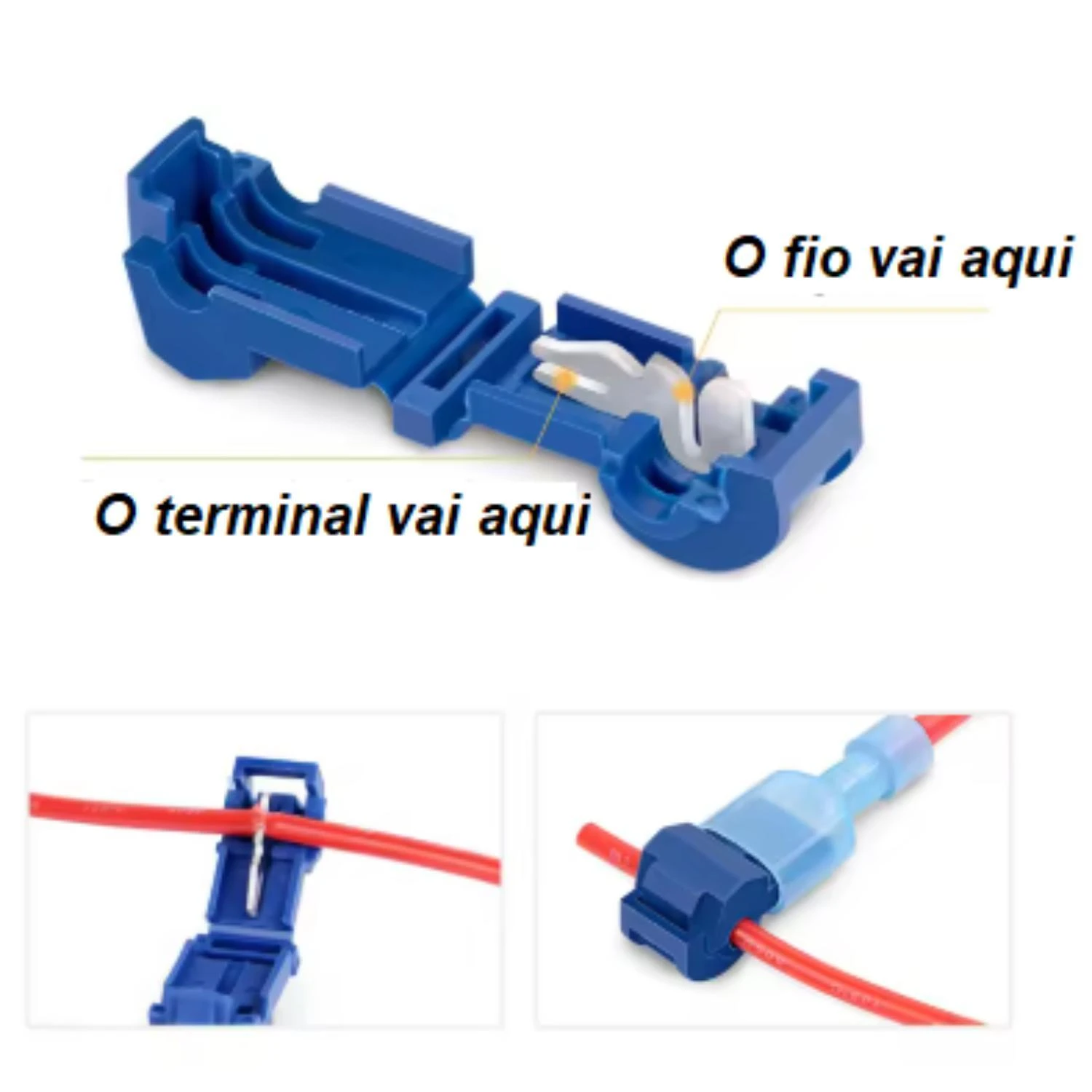 Miniatura Kit 120 Conector Terminal Crimpagem Fios T-Tap Prova Dagua