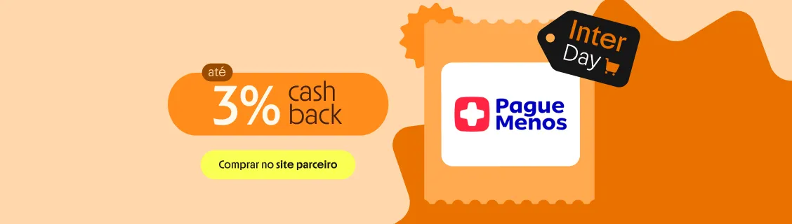 PAGUE MENOS COM ATÉ 3% DE CASHBACK